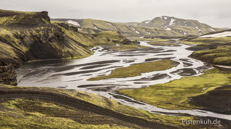 Island-Hochland-Wasser-Eis-Moos