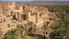 Luftbild-Marokko-Kasbah-Agdz-Palmen