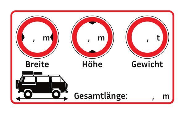 Aufkleber Fahrzeugmaße - 4WD Syncro