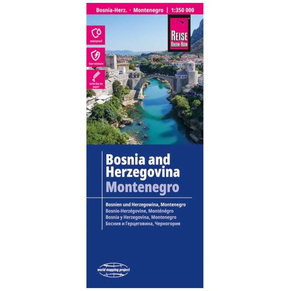 Reise Know-How Landkarte Bosnien-Herzegowina, Montenegro  (1:350.000)